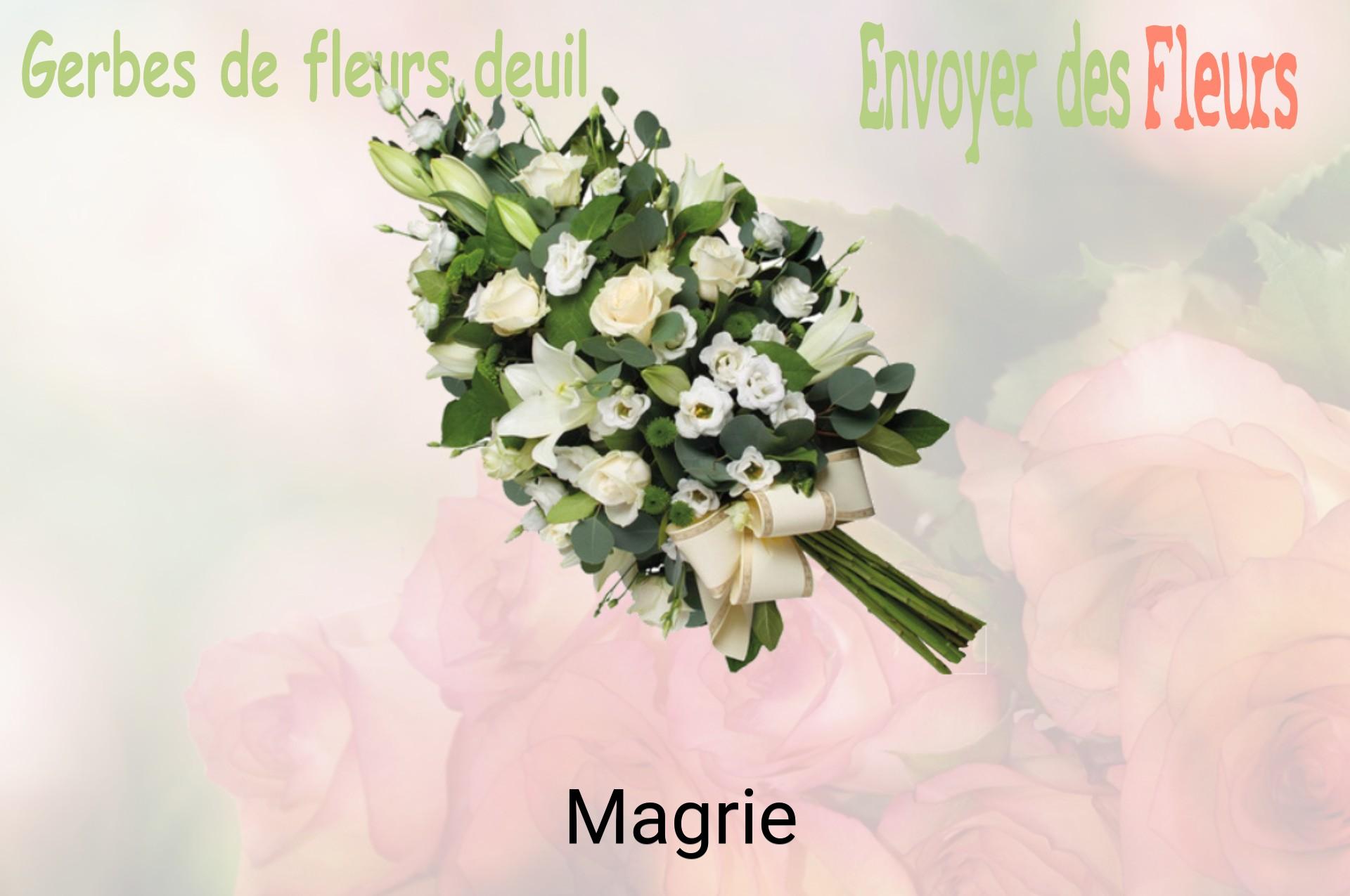 Gerbe de fleurs de deuil livrée à Magrie